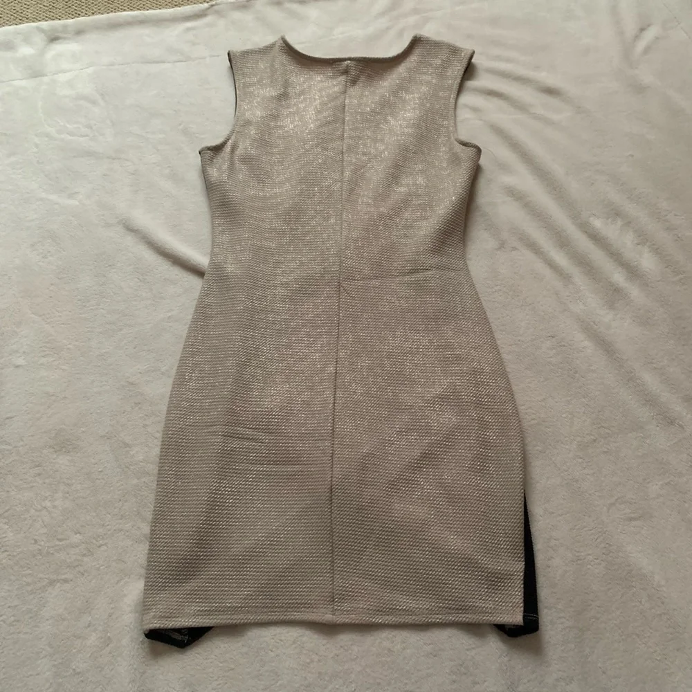 The Vintage Shop Fancy Gold & Black Bodycon Mini Dress Size M - Picture 2 of 3